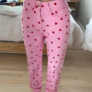 pink heart jeans